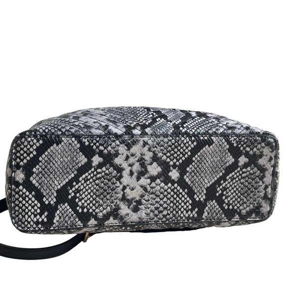 Aldo Snake Print Vegan Leather Satchel Tote Chain Handles Crossbody Strap Animal - Picture 11 of 12